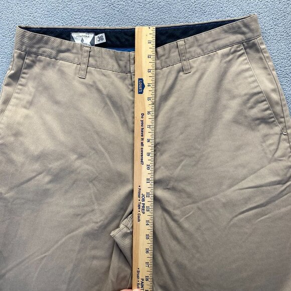 Volcom Shorts Mens Size 36 Chino Cotton Blend,Pockets,Zip,Beige - Picture 5 of 13